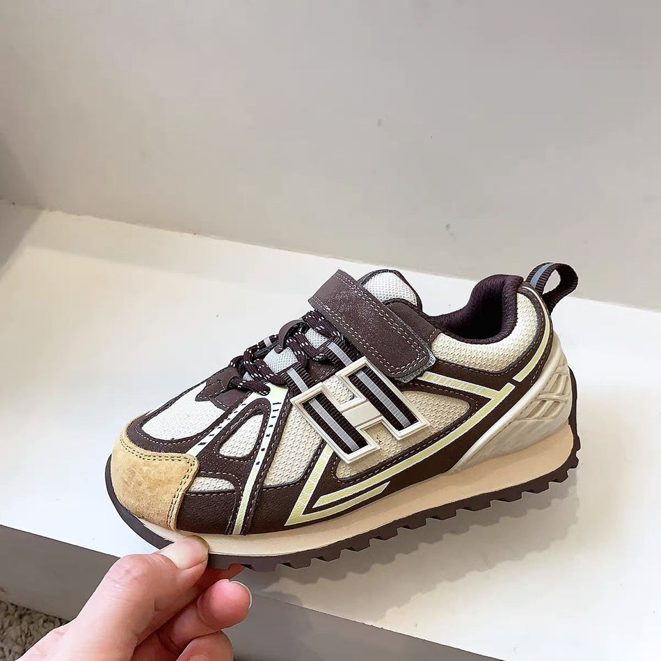 Letter Print Kids' Running Shoes with Korean Style Splicing