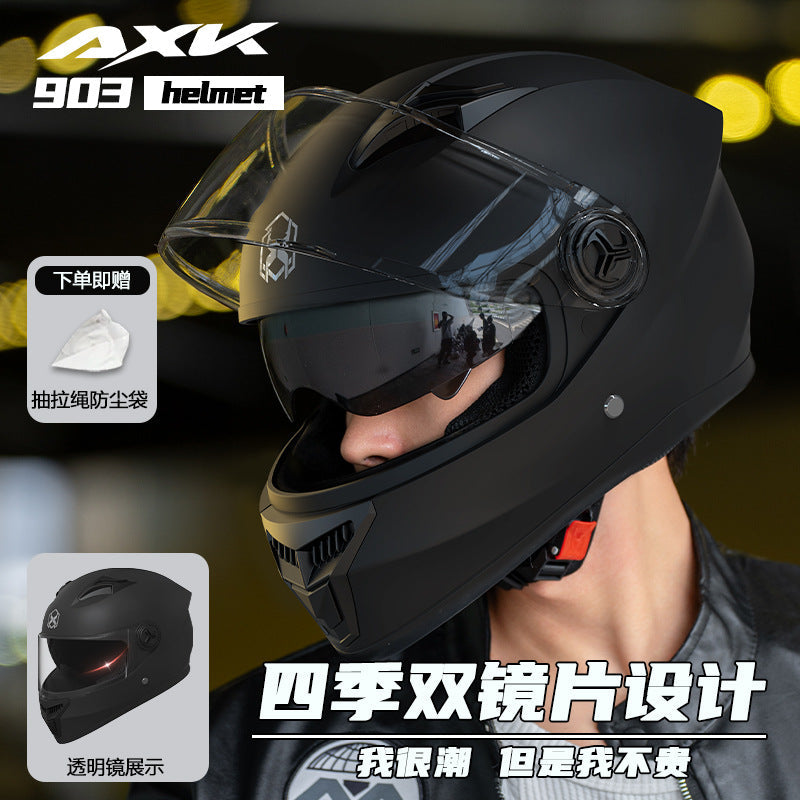 PP Full Face Motorcycle Helmet with Double Mirror for Adults