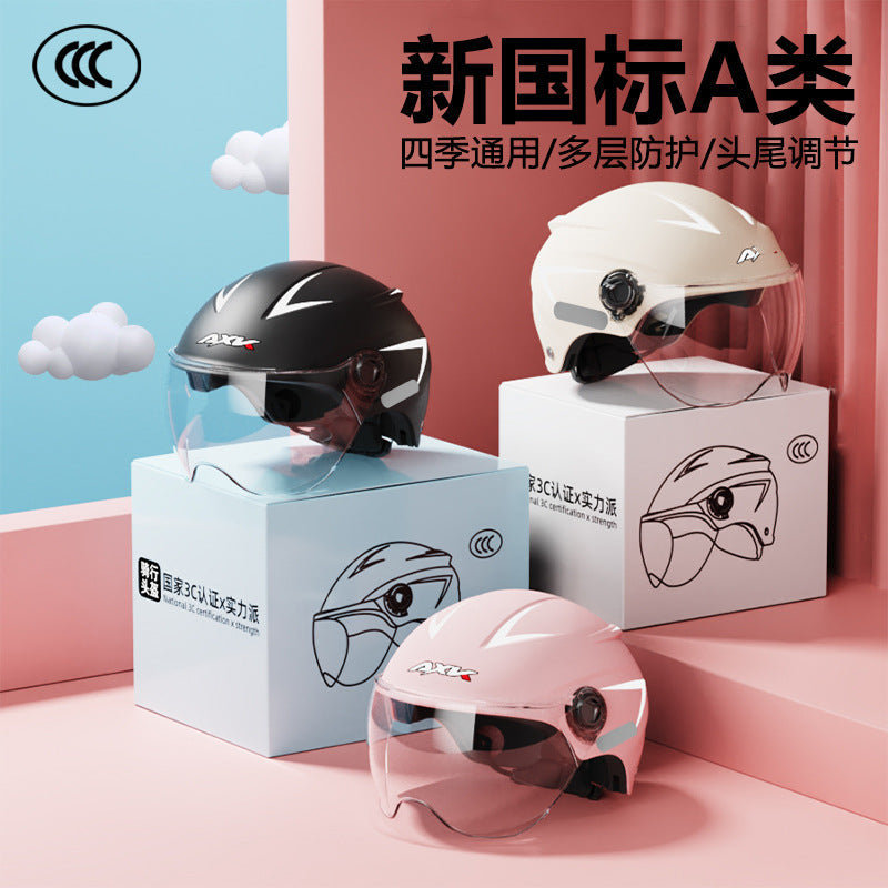 ABS Half Helmet with Short or Long Transparent Tea Mirror