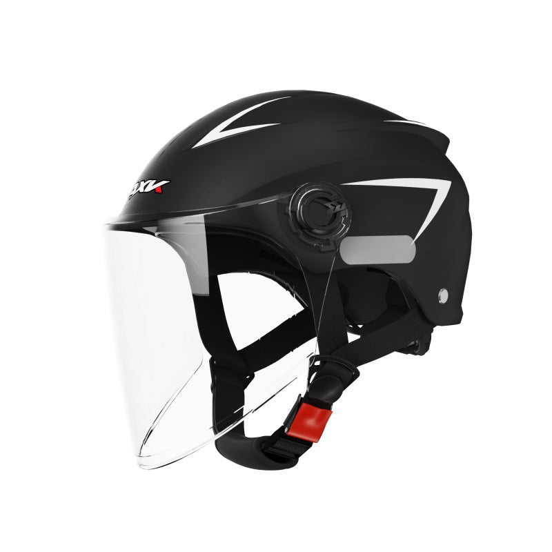 ABS Half Helmet with Short or Long Transparent Tea Mirror
