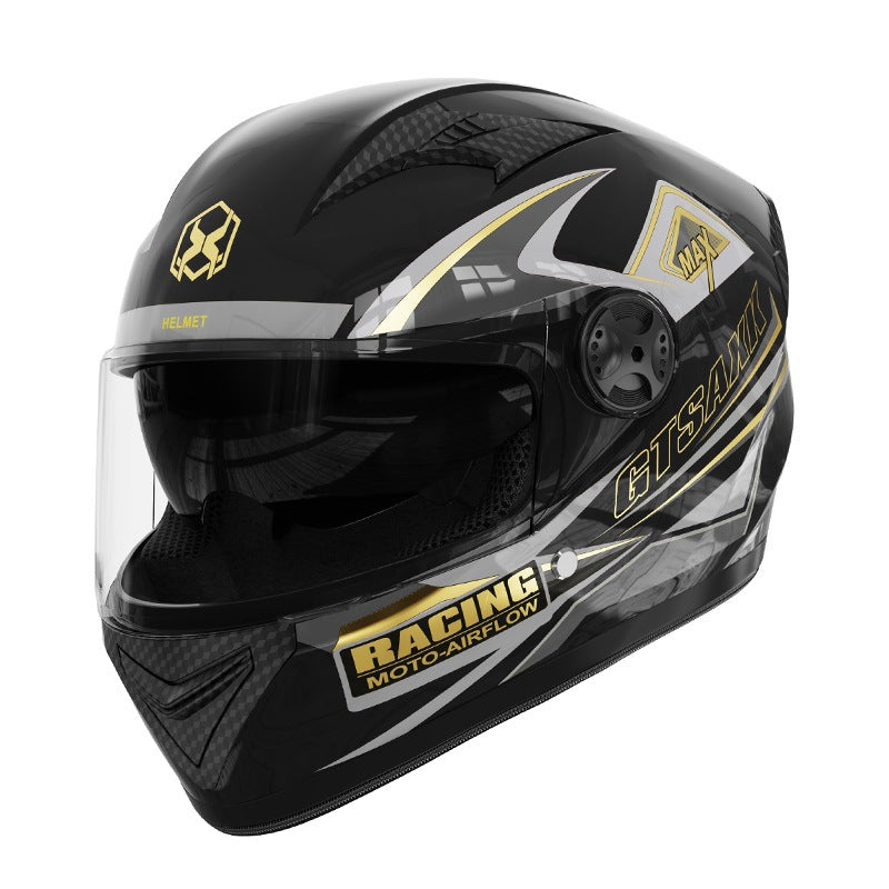 PP Full Face Motorcycle Helmet with HD Double Mirror for Adults