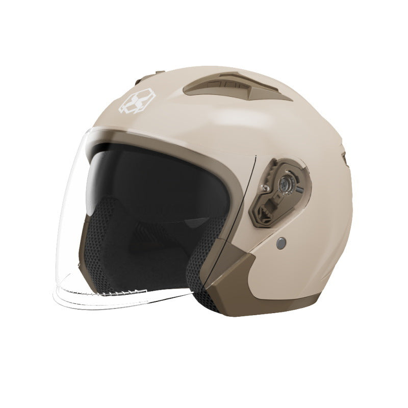 PP 3/4 Motorcycle Helmet with Double Mirror for Adult Riders