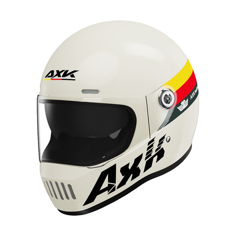 PP Retro Full Face Motorcycle Helmet with HD Double Mirror