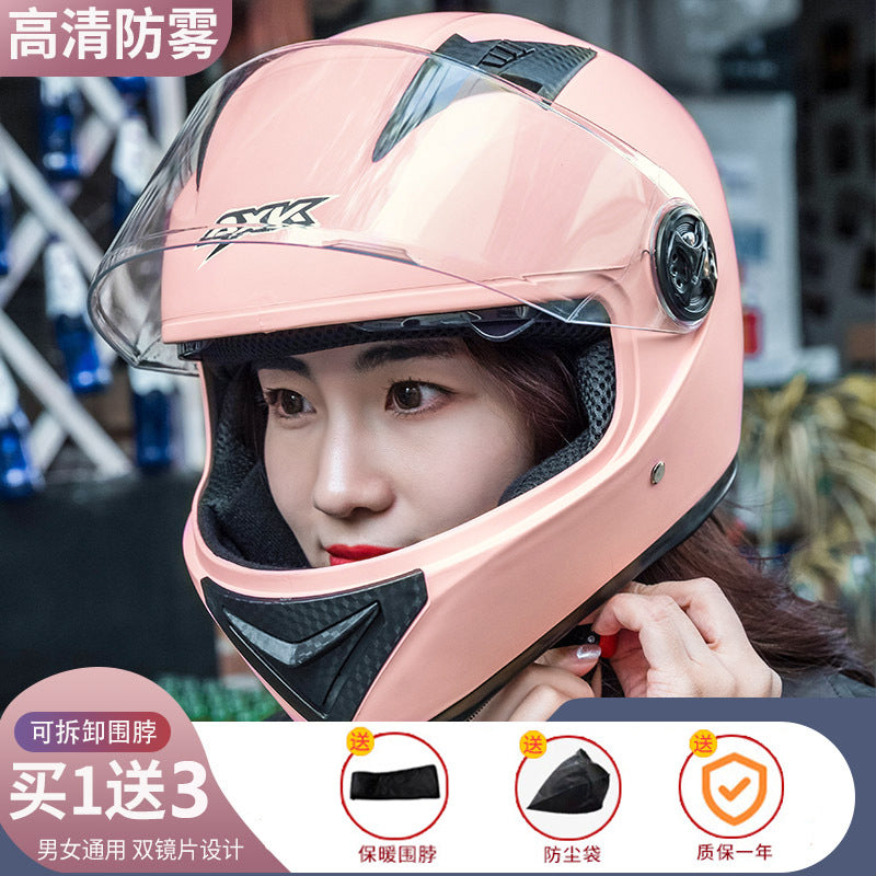 PP Full Face Motorcycle Helmet with Detachable Neck Guard
