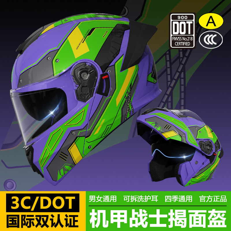 ABS 3C DOT Motorcycle Helmet with Color Lens and Scarf Options