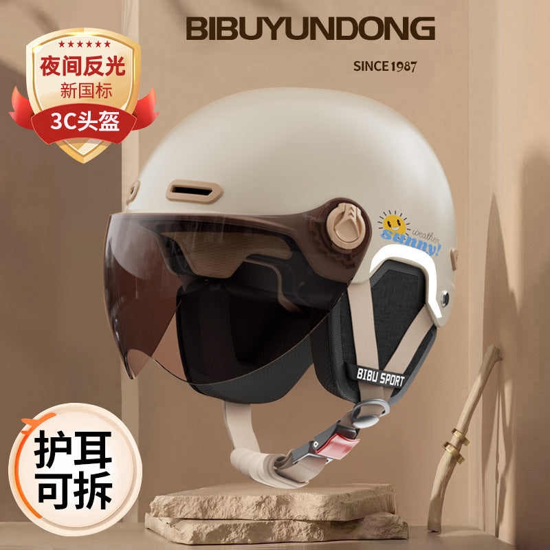 ABS 3C Certified Half Motorcycle Helmet with Ear Protection