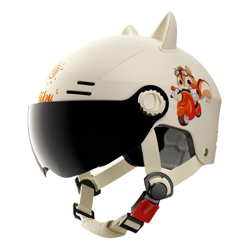 ABS 3C Certified Kids Half Helmet with Sun Protection Short Lens