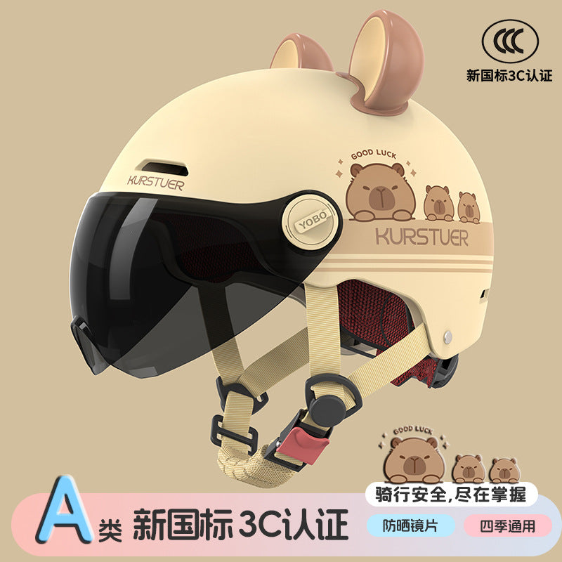 ABS 3C Certified Adult Half Helmet with Long and Short Mirror