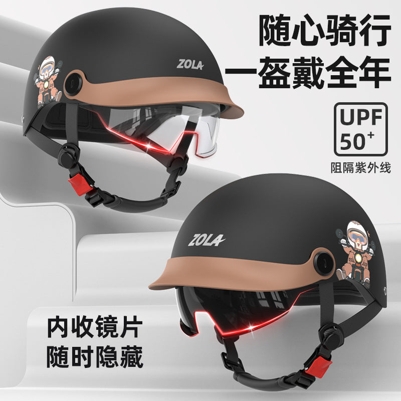 ABS 3C Certified Duck Tongue Half Helmet with Ear Protection