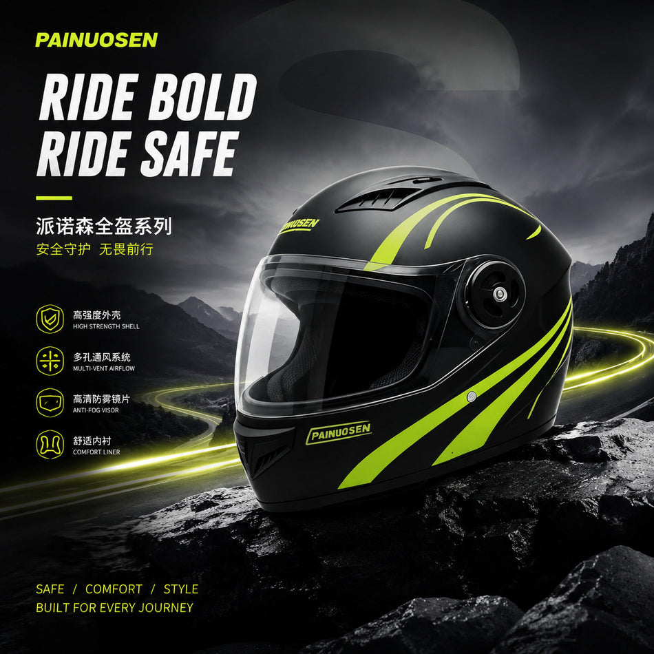 PP Full Face Electric Vehicle Helmet, One Size, 7 Colors