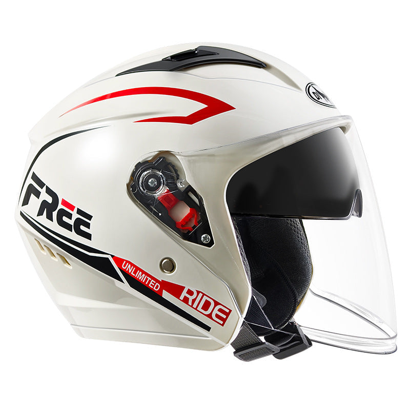 ABS 3C Winter 3/4 Helmet L009FREE with Double Mirror