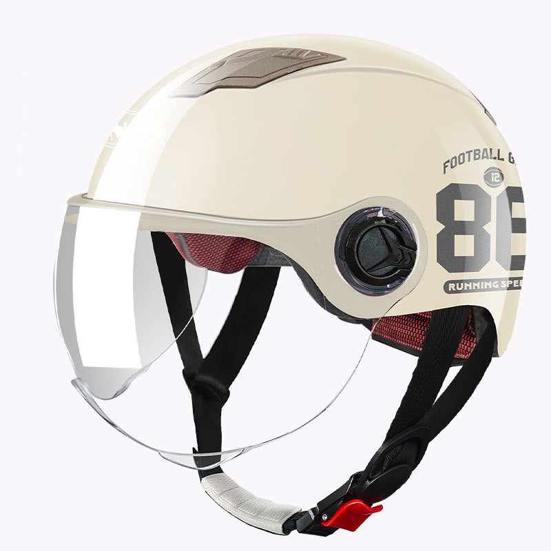 ABS 3C Half Helmet L001-86 with Short and Long Mirrors