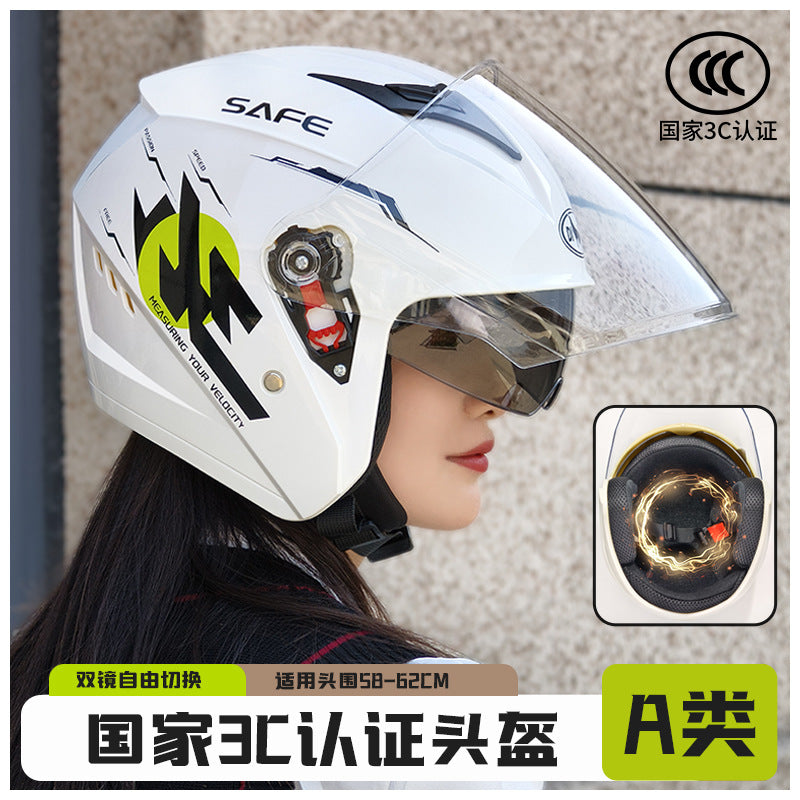 ABS 3C Winter 3/4 Helmet L009-34 with Double Mirror