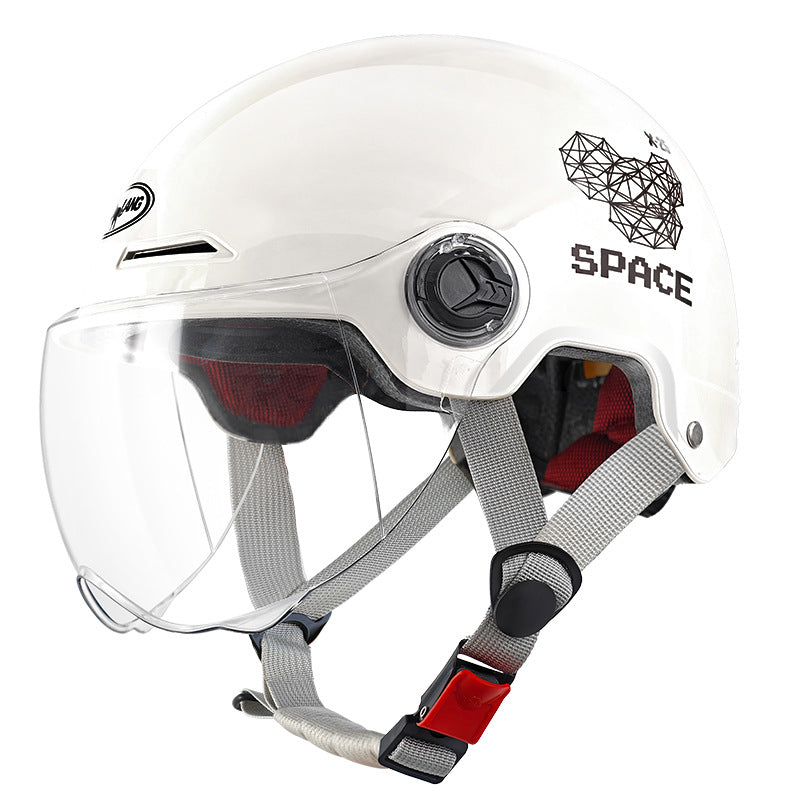 ABS 3C Certified Half Helmet with Messy Bear Design and Mirrors