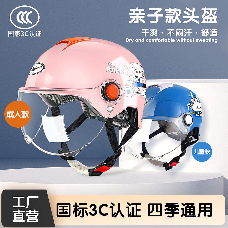 ABS 3C Certified Kids Half Helmet with Love Rabbit Design