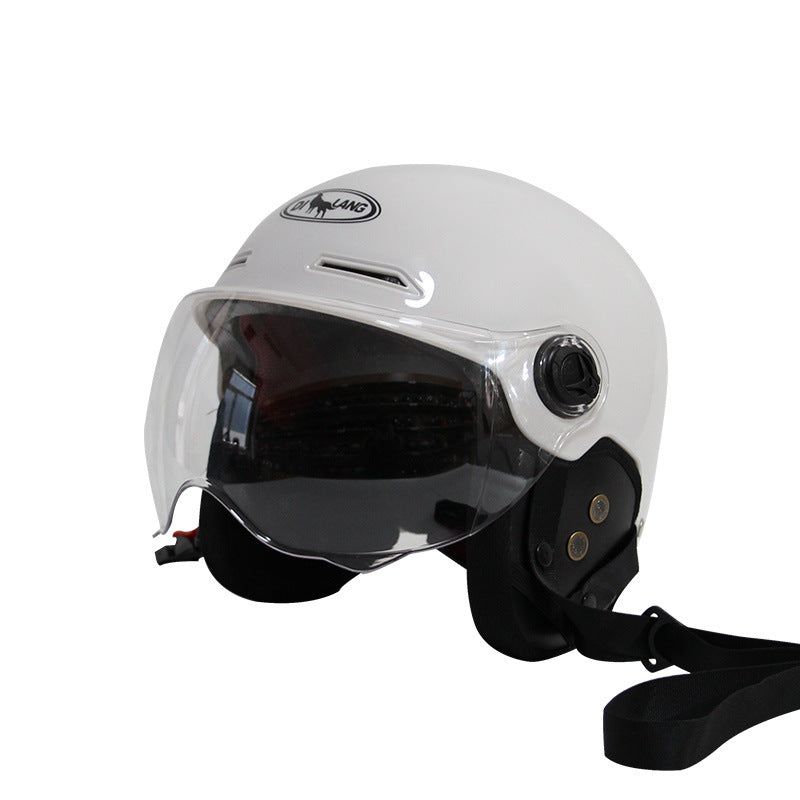 ABS 3C Certified Half Helmet with Line Bear Design and Lens