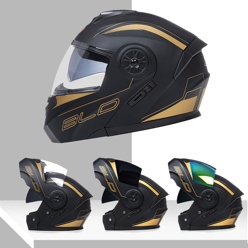 ABS Full Face Motorcycle Helmet with Clear and Brown Lens Options