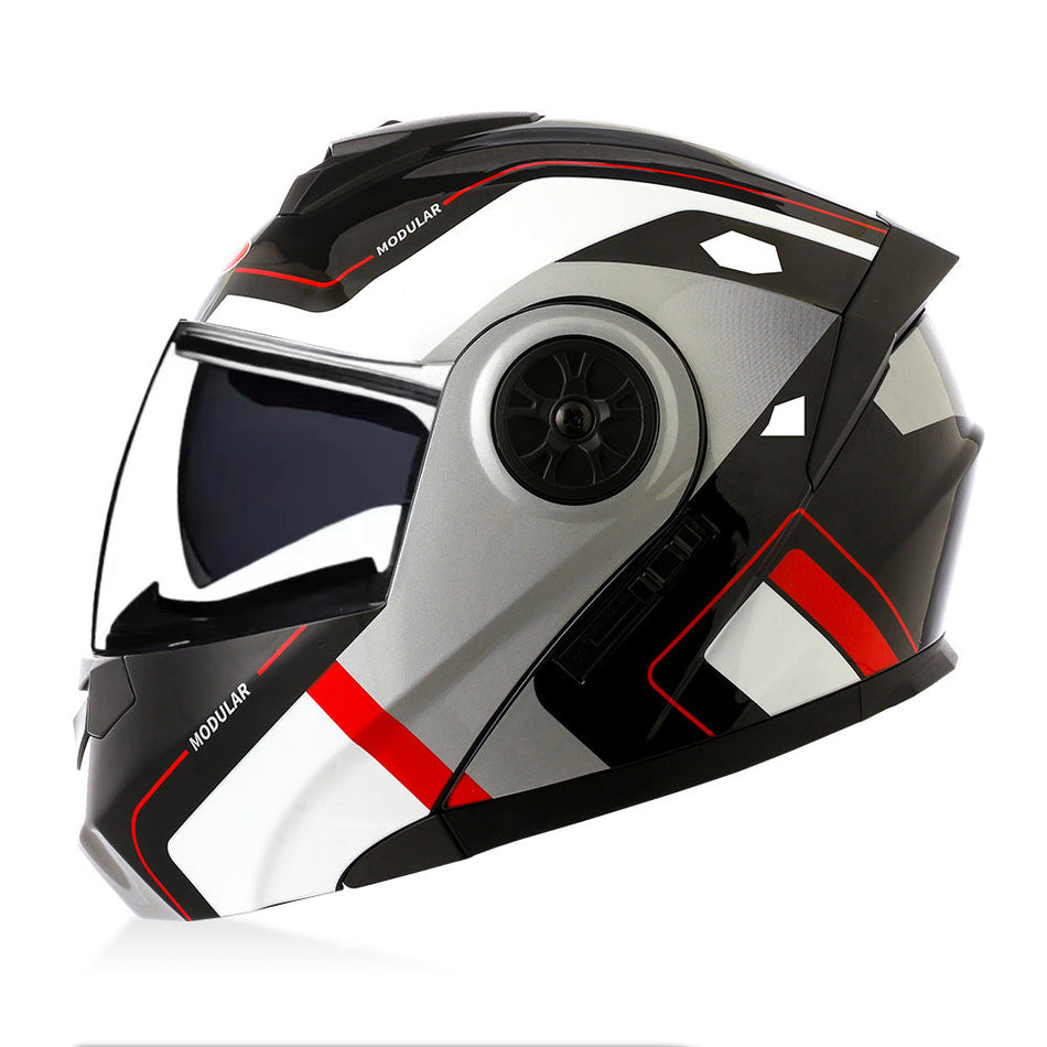 ABS Full Face Motorcycle Helmet with Clear and Brown Lens Options