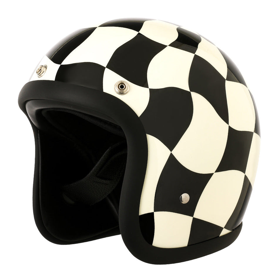 Fiberglass 3/4 Electric Motorcycle Helmet with Retro Designs