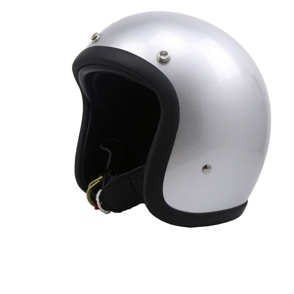 Fiberglass 3/4 Electric Motorcycle Helmet with Retro Mask Design