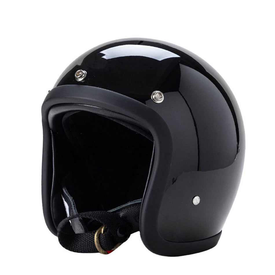 Fiberglass 3/4 Electric Motorcycle Helmet with Retro Plaid