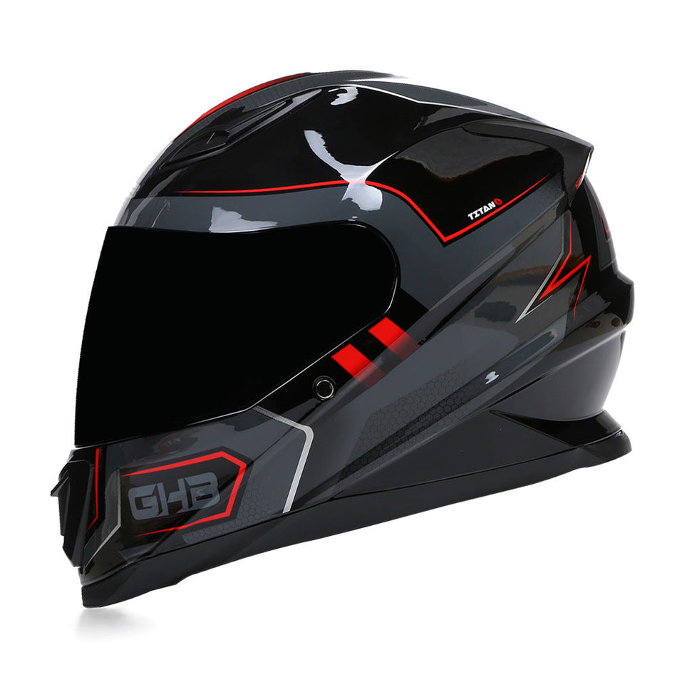 ABS Full Face Motorcycle Helmet with Tea Mirror and Sun Visor