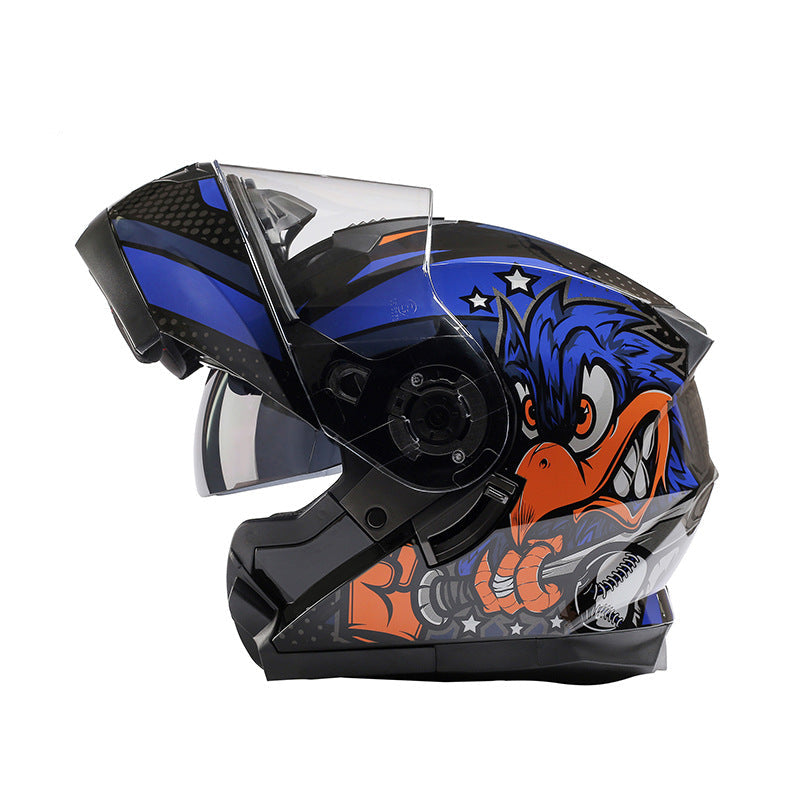 ABS DOT Flip-Up Motorcycle Helmet with Anti-Fog and Lens Options