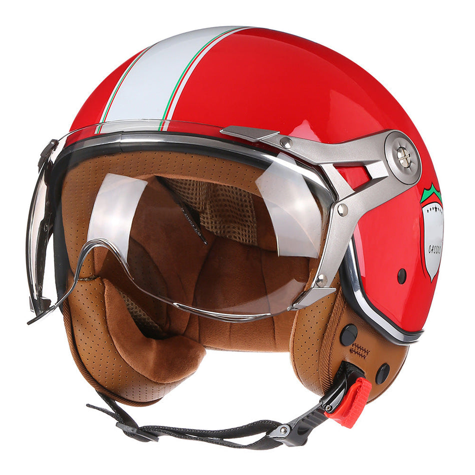 ABS 3/4 Electric Motorcycle Helmet with Retro Design Options