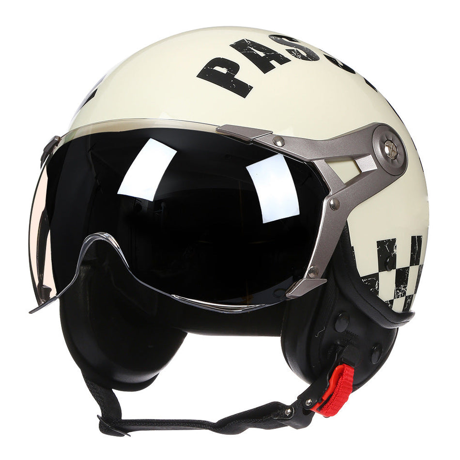 ABS 3/4 Electric Motorcycle Helmet with Retro Design Options