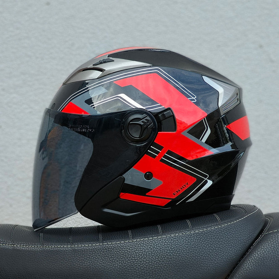 ABS 3/4 Electric Motorcycle Helmet with Brown Lens Options