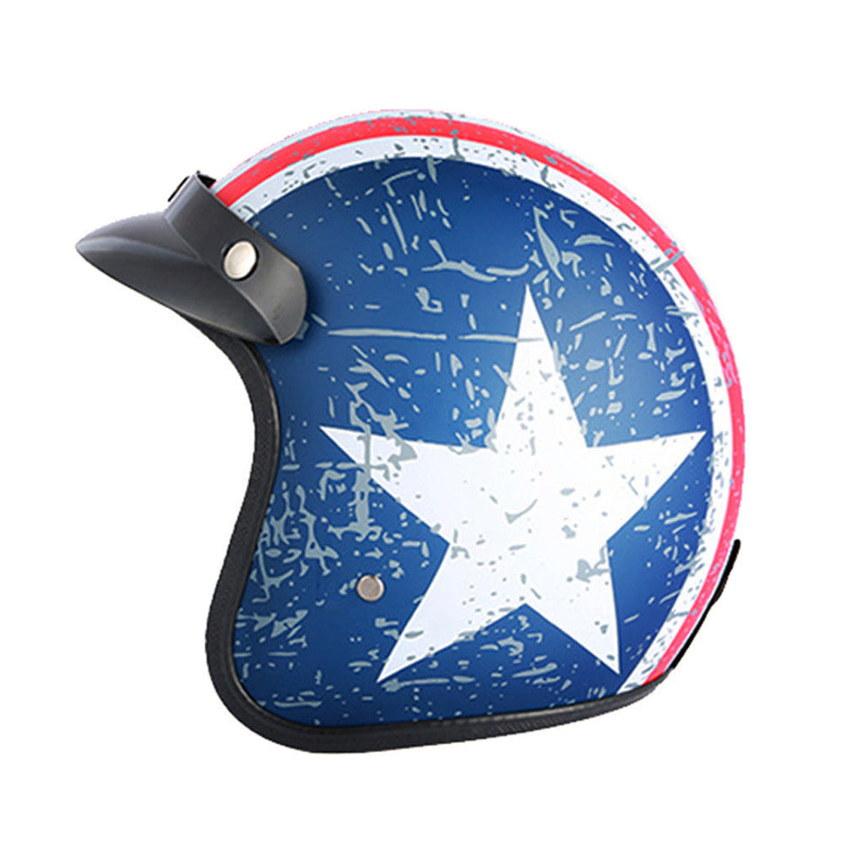 ABS 3/4 Electric Motorcycle Helmet with Skull and Flag Designs