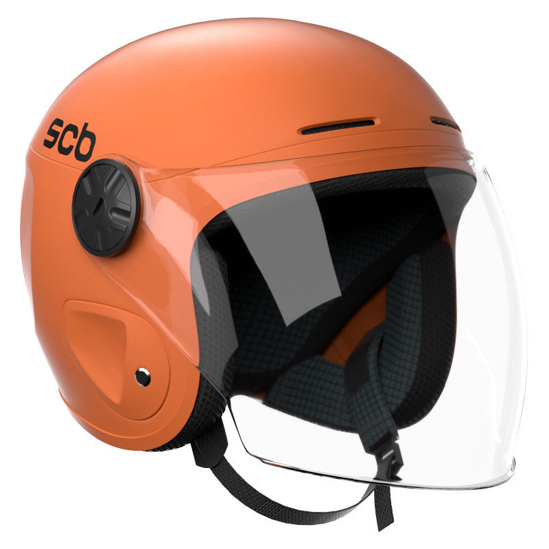ABS 3C Certified 3/4 Electric Vehicle Helmet with Tea Mirror