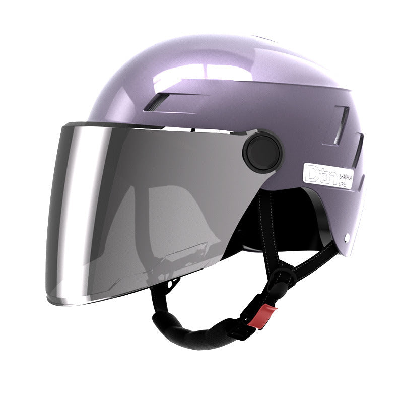 ABS 3C Certified Half Helmet with Long Tea Mirror and Sun