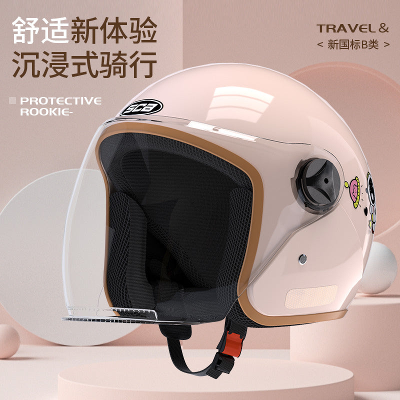 ABS 3C Certified Winter Half Helmet with Anti-Fog Windshield