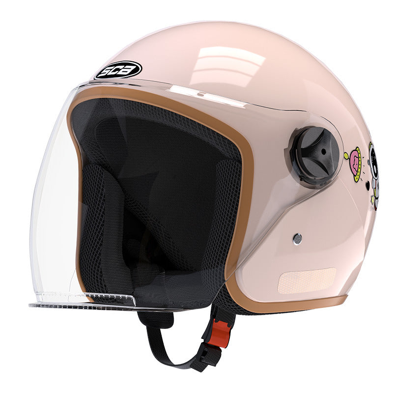 ABS 3C Certified Winter Half Helmet with Anti-Fog Windshield