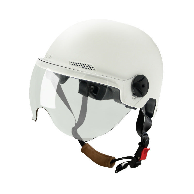 PET Summer Cycling Helmet with Sun Protection and HD Lens