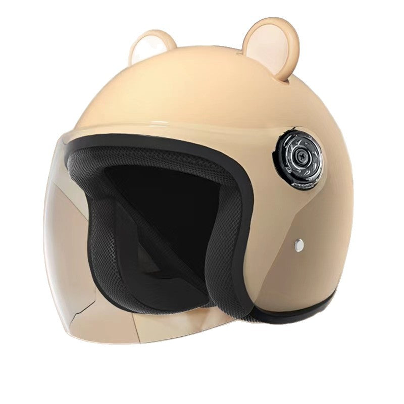 PP Half Helmet for Electric Bicycles with Cat Ear Designs