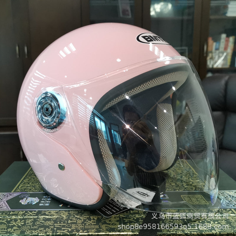 ABS Half Helmet for Electric Vehicles with HD and Tea Lens