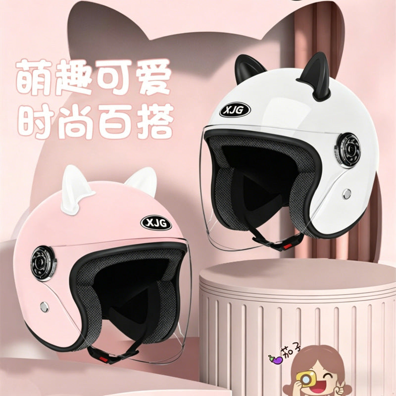 ABS 3/4 Electric Vehicle Helmet with HD and Sun Protection Lenses
