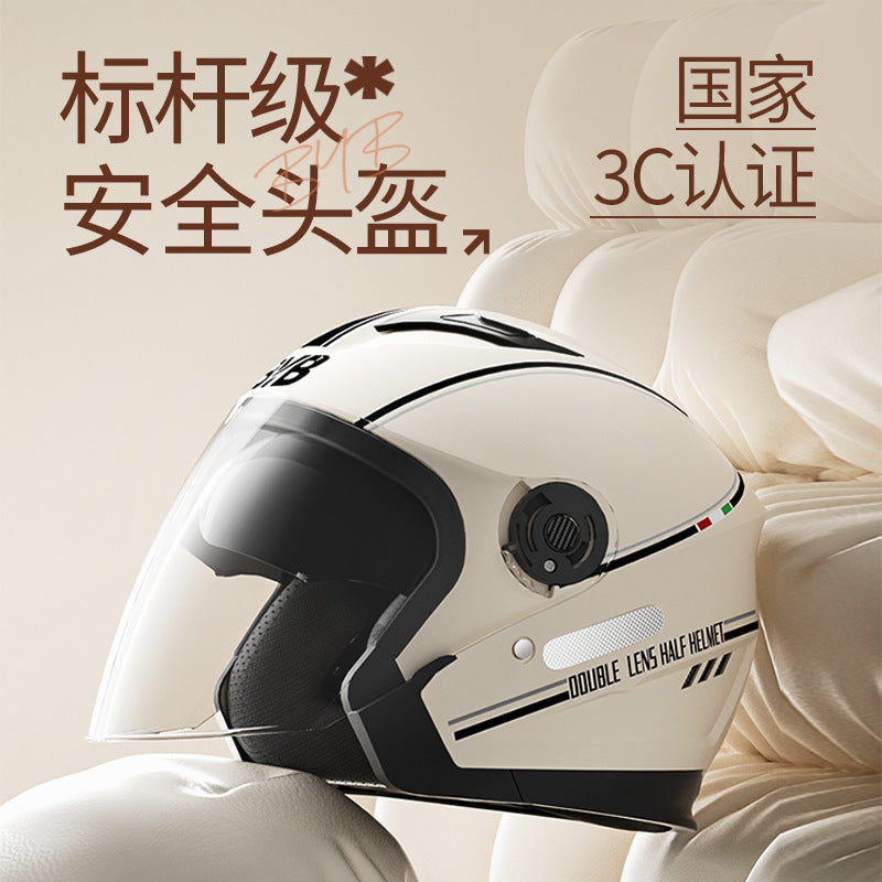 ABS 3C Class A Motorcycle Helmet with Anti-Fog Double Lens