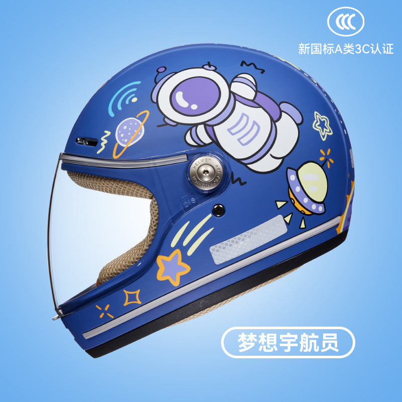 ABS Class A Kids Full Face Helmet with Anti-Fog Lens Options