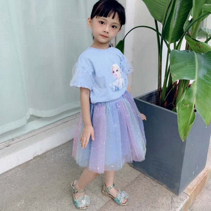 Girls' Sequin Gauze Princess Dress Skirt
