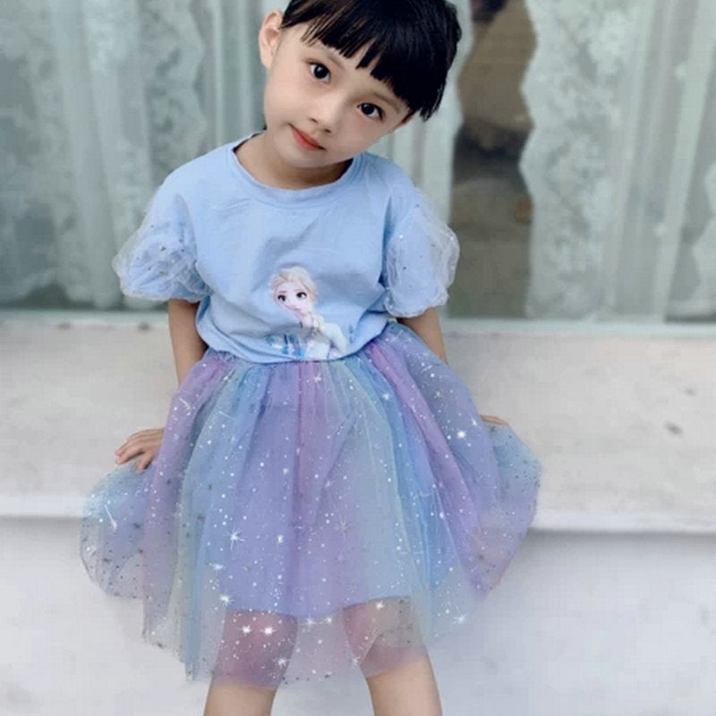 Girls' Sequin Gauze Princess Dress Skirt