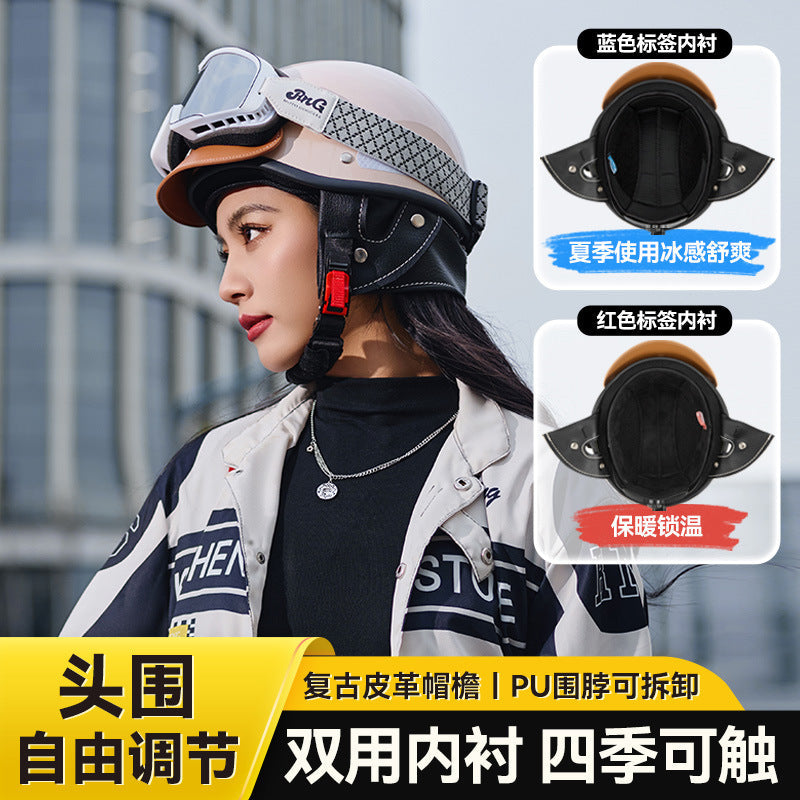 ABS 3C Retro Motorcycle Helmet with Adjustable 58–62 cm Fit