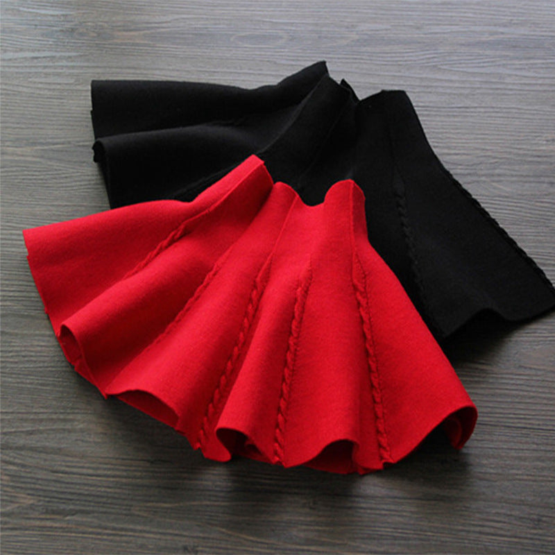 Girls' Soft Cotton Knit A-Line Mini Skirt