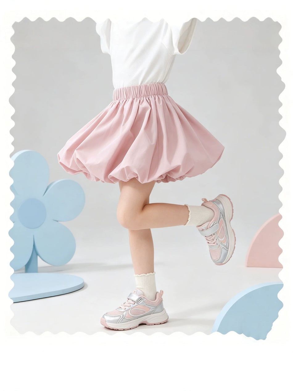 Girls' Soft-Treated Cotton-Polyester Solid Puff Skirt