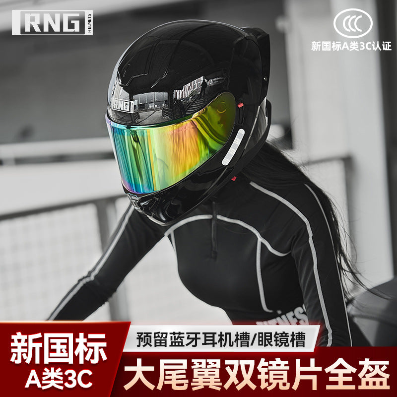 ABS 3C Full Face Motorcycle Helmet with Big Tail Design