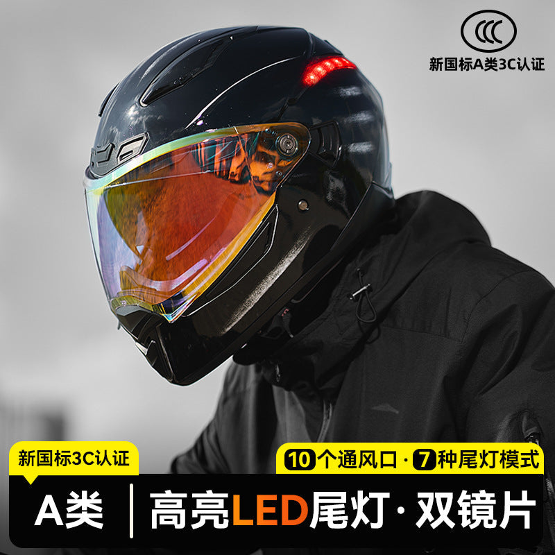 RNG 3C Full Face Motorcycle Helmet with Dual Visors and Tail