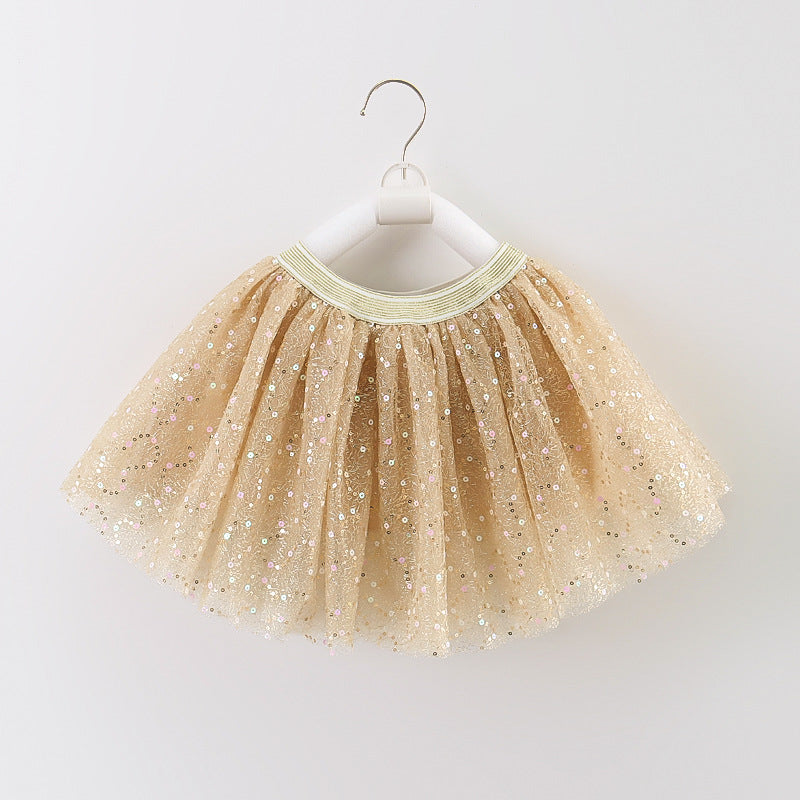 Girls' Gold & Silver Beaded Princess Skirt