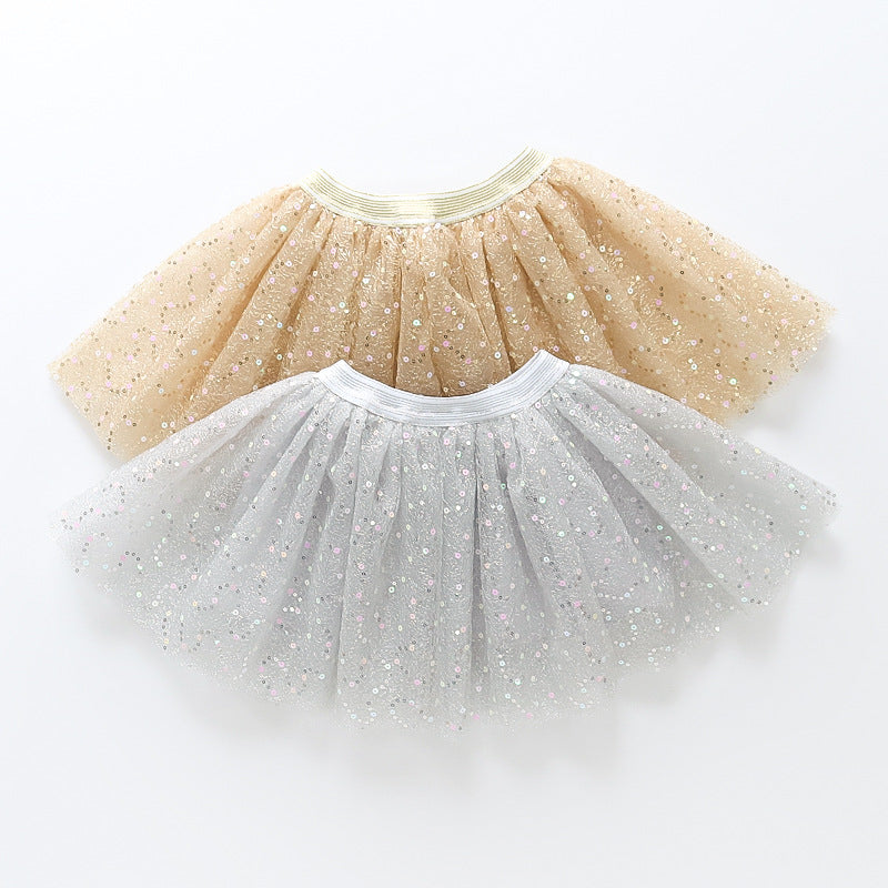 Girls' Gold & Silver Beaded Princess Skirt